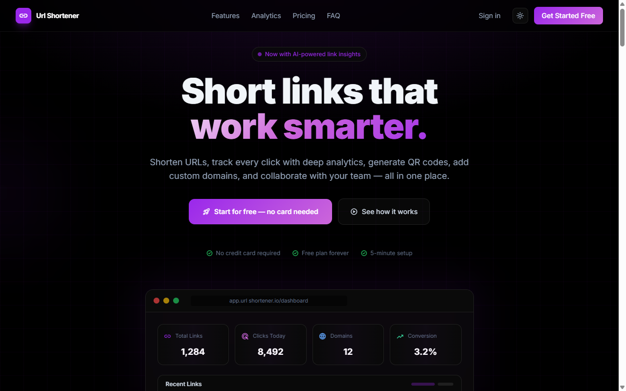 URL Shortener screenshot